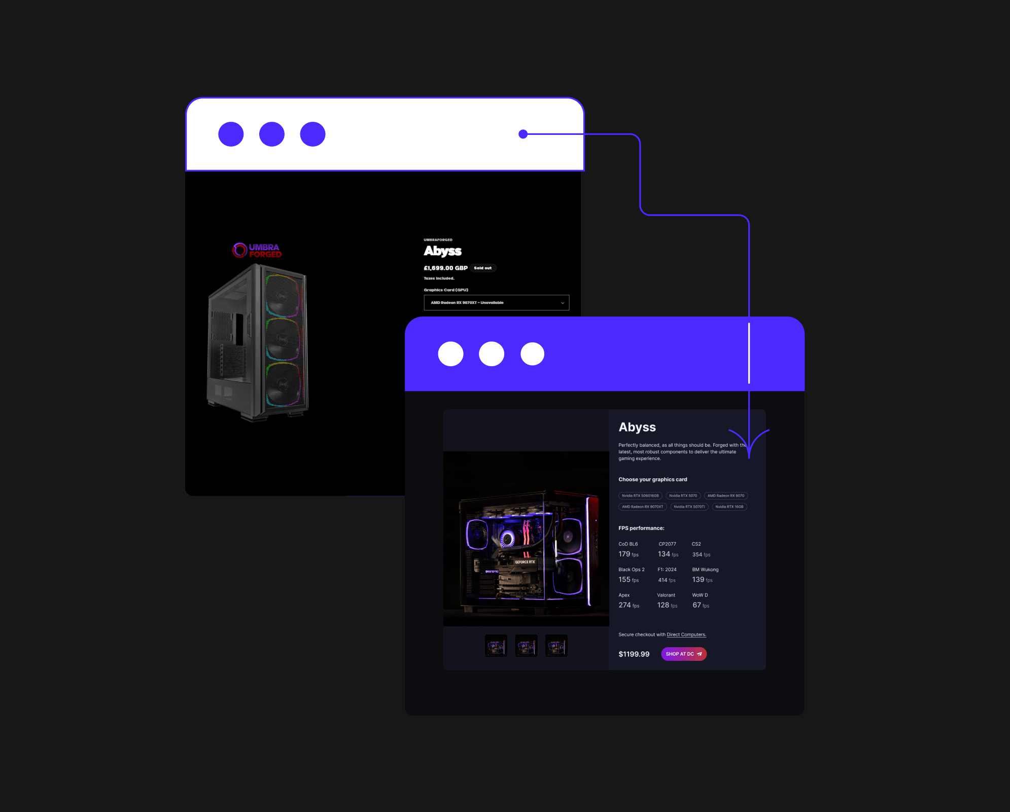 Website Re-design, Shopify theme development of Umbraforged.