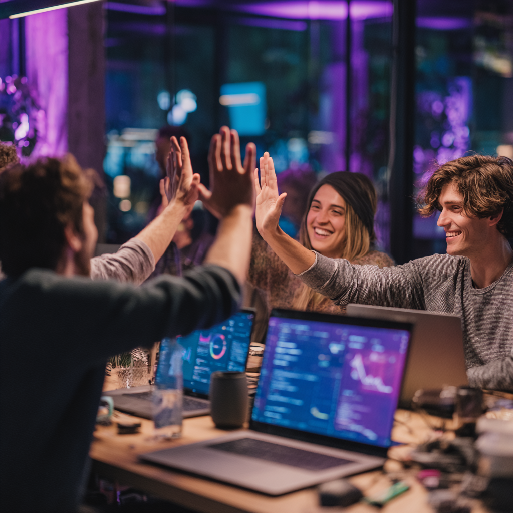 A happy, satisfied team