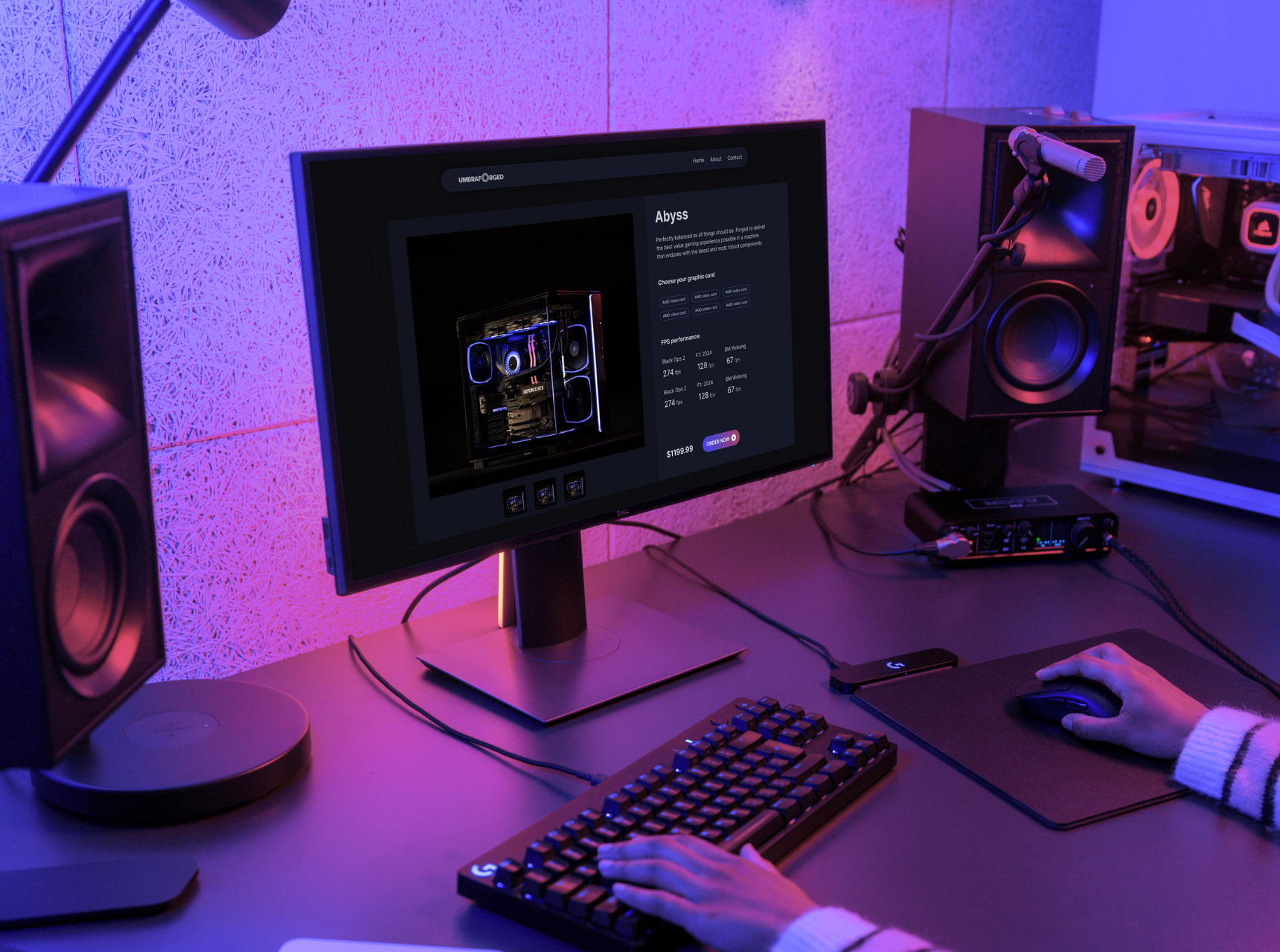 The designing screen of Umbraforged's store page