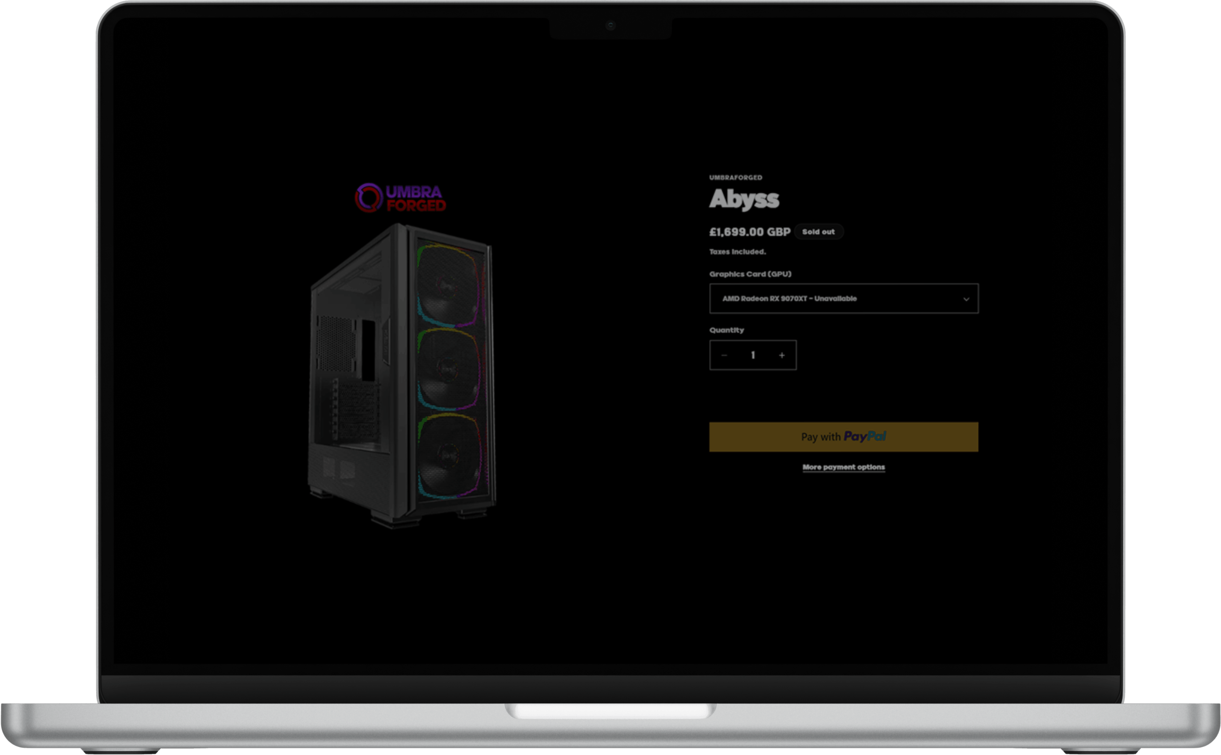 Umbraforged Old Landing Page