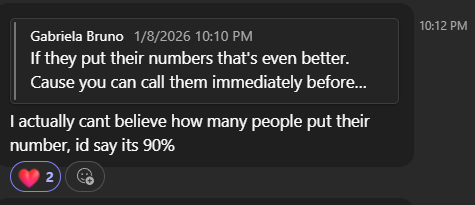 Client Comment: I actually cant believe how many people put their number, i'd say it's 90%