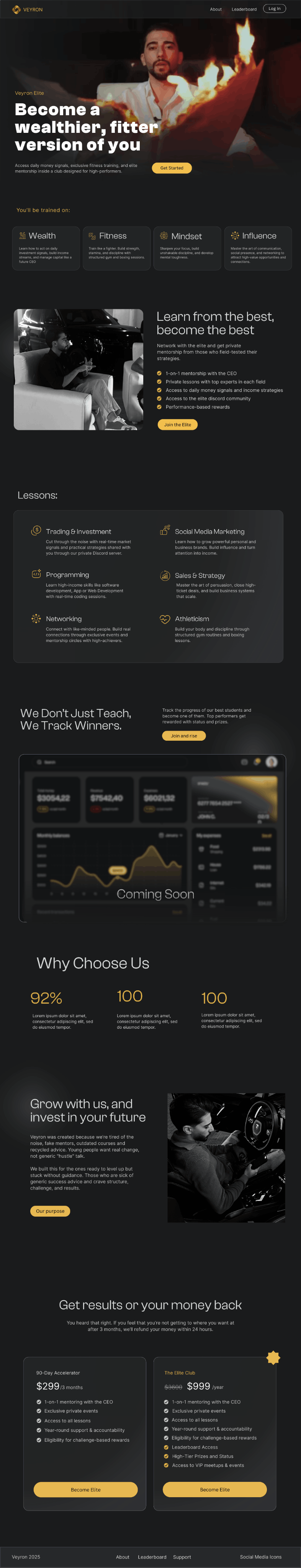Veyronn - Dubai Based Coach's landing page